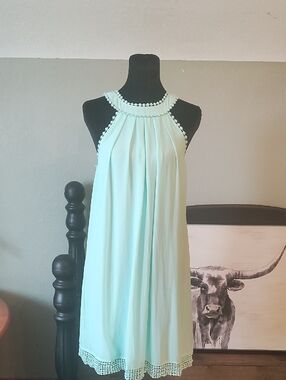 Mint Pink Owl Halter Neck Mini Dress